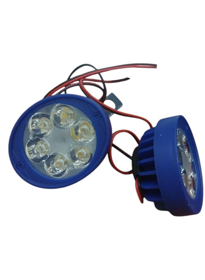 طقم فوانيس LED، قطعتين، 6 مصابيح LED، بلاستيك أزرق، إضاءة قوية - Image 2