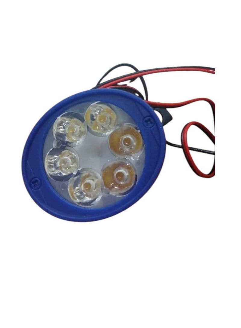 طقم فوانيس LED، قطعتين، 6 مصابيح LED، بلاستيك أزرق، إضاءة قوية - Image 3