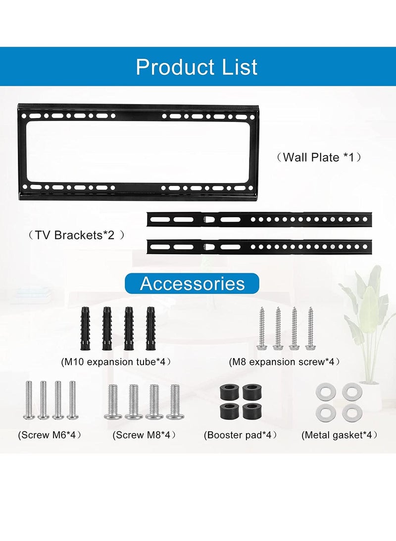 TV Wall Mount 26-63 Inches Ultra Strong Slim Fixed TV Bracket Heavy Duty Ultra Super Strong 50KG TV Wall Mount with Wall Fixing Kit for Flat Curved Screen TV LED, LCD OLED and Plasma 50Kg - Image 5