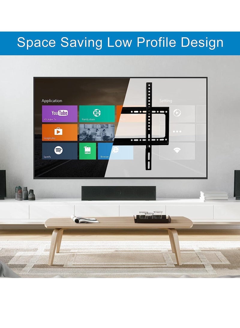 TV Wall Mount 26-63 Inches Ultra Strong Slim Fixed TV Bracket Heavy Duty Ultra Super Strong 50KG TV Wall Mount with Wall Fixing Kit for Flat Curved Screen TV LED, LCD OLED and Plasma 50Kg - Image 2