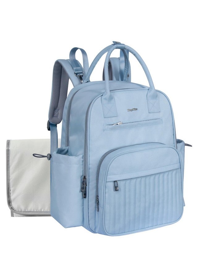Hap Tim Diaper Bag Backpack, Large Capacity Baby Bag Backpack With Changing Pad,19 Pockets, 2 Stroller Clips, Baby Registry Search, Blue (2252-Mldl) - Image 1