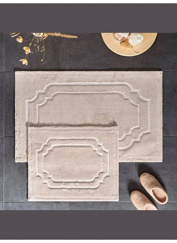 Taç Bath Mat Set of 2 Cotton Ancient Beige