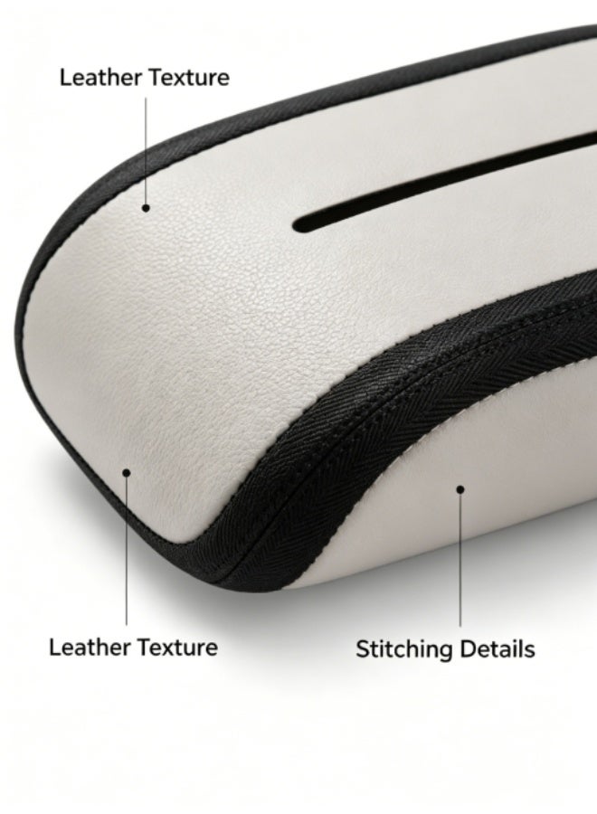 JACIRCLE Car Tissue Box, Leather Car Napkin Box, Universal Seat Back Tissue Box, Elastic Cord Strap Installation, Suitable For Car Interiors Of Cars, Trucks, Suvs, And Vans. - Image 3
