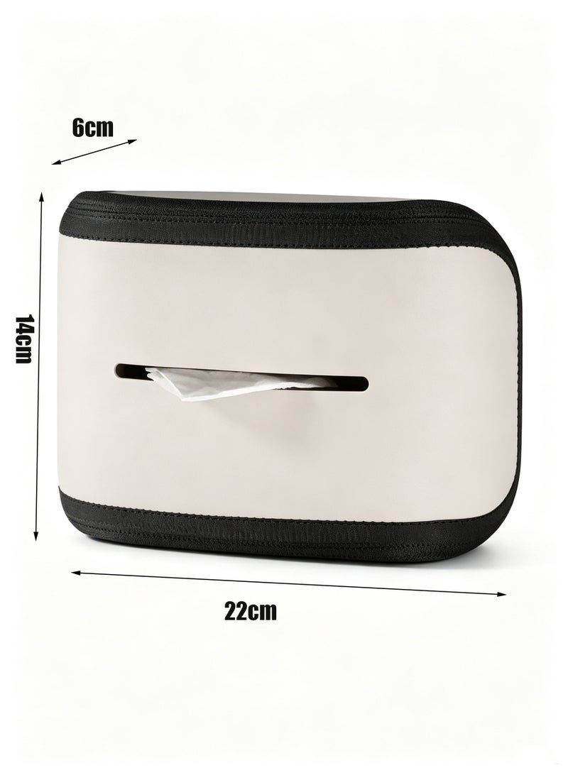 JACIRCLE Car Tissue Box, Leather Car Napkin Box, Universal Seat Back Tissue Box, Elastic Cord Strap Installation, Suitable For Car Interiors Of Cars, Trucks, Suvs, And Vans. - Image 2