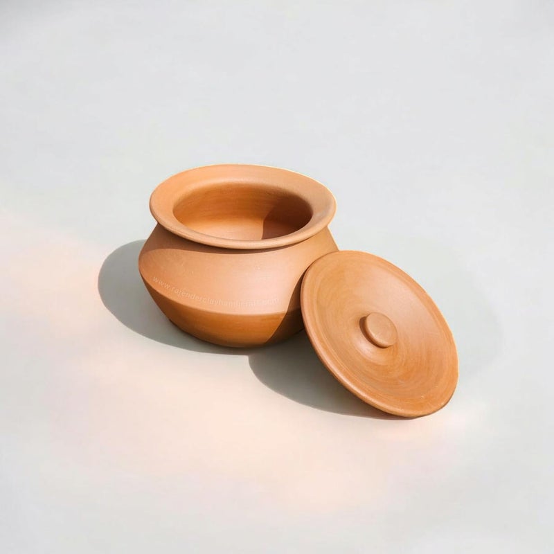 RAJENDER CLAY HANDICRAFT Dahi Handi Curd Pot 500 ML | 100% Handmade Natural Clay Handi for Thick & Creamy Curd | Traditional Earthen Pot for Daily Use | Eco-Friendly & Chemical-Free Clay Yogurt Maker - Image 1