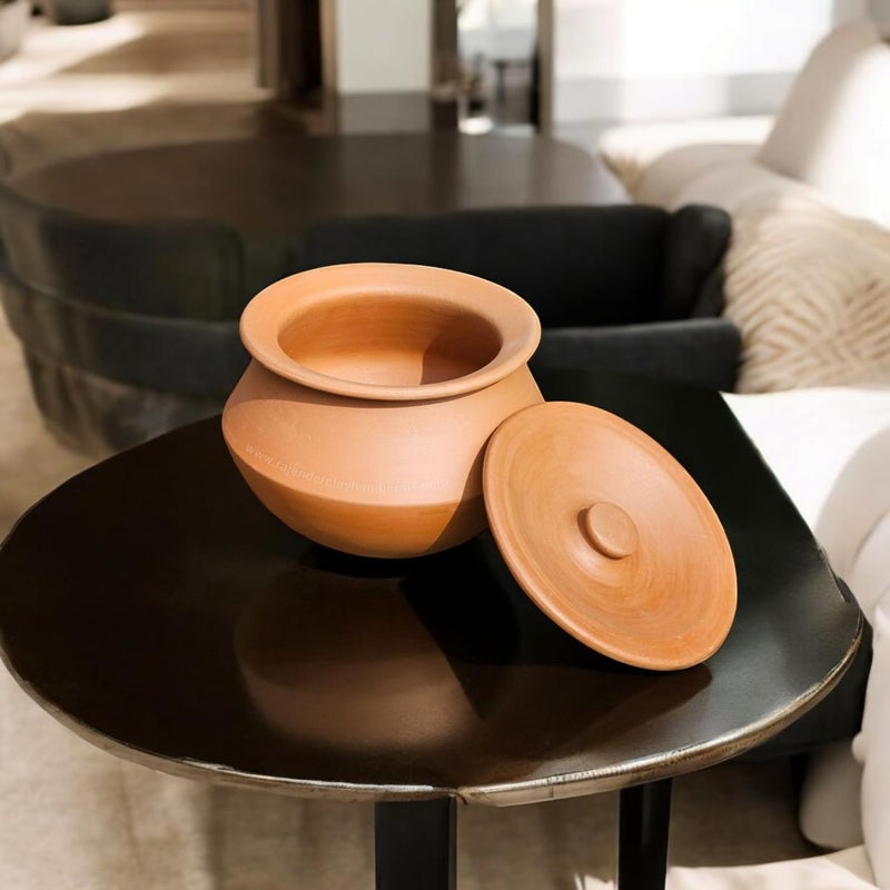 RAJENDER CLAY HANDICRAFT Dahi Handi Curd Pot 500 ML | 100% Handmade Natural Clay Handi for Thick & Creamy Curd | Traditional Earthen Pot for Daily Use | Eco-Friendly & Chemical-Free Clay Yogurt Maker - Image 2