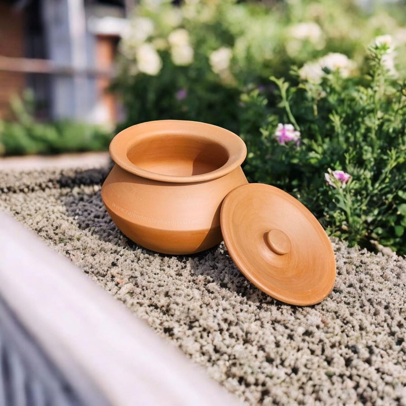 RAJENDER CLAY HANDICRAFT Dahi Handi Curd Pot 500 ML | 100% Handmade Natural Clay Handi for Thick & Creamy Curd | Traditional Earthen Pot for Daily Use | Eco-Friendly & Chemical-Free Clay Yogurt Maker - Image 3