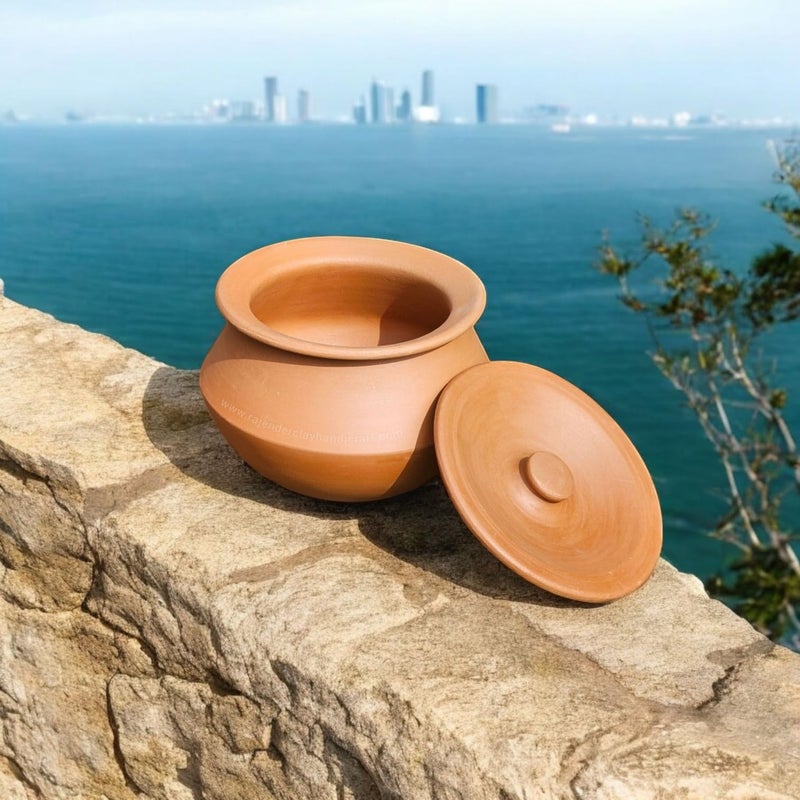 RAJENDER CLAY HANDICRAFT Dahi Handi Curd Pot 500 ML | 100% Handmade Natural Clay Handi for Thick & Creamy Curd | Traditional Earthen Pot for Daily Use | Eco-Friendly & Chemical-Free Clay Yogurt Maker - Image 4