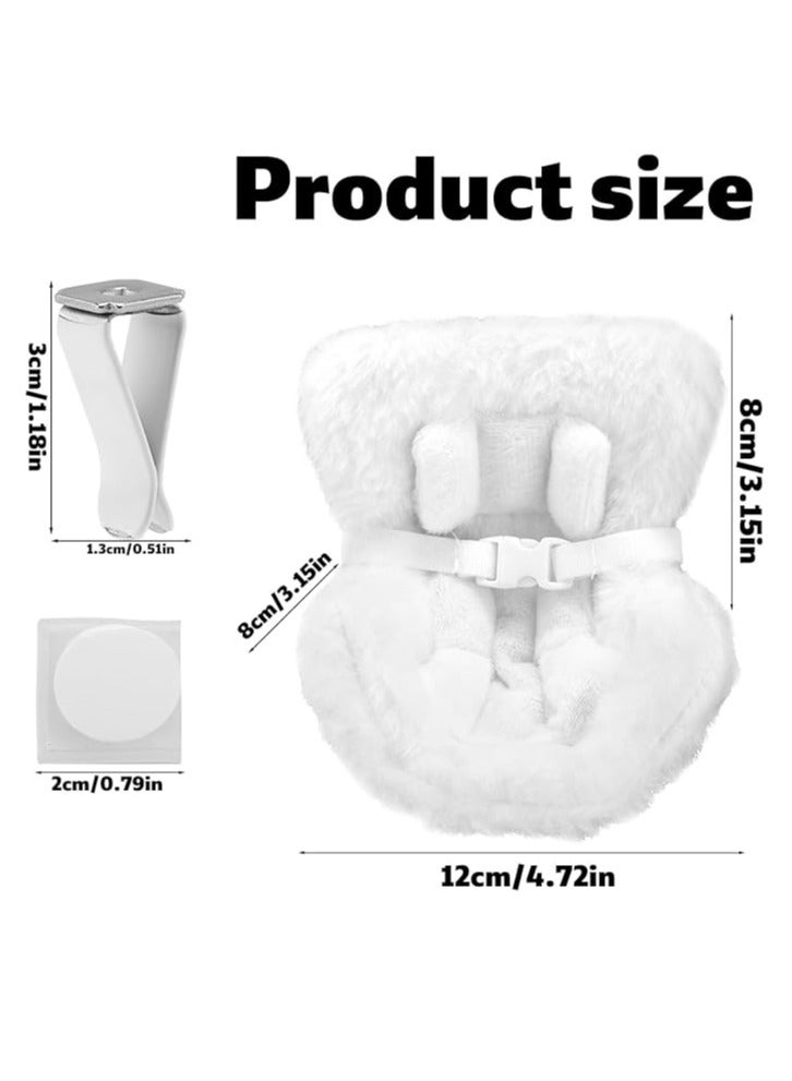 هالاكيدس مقعد سيارة للدمى مع وسادة ناعمة من الفرو لدمى بحجم 10-17 سم، يتم تثبيته في فتحة تهوية السيارة - Image 2