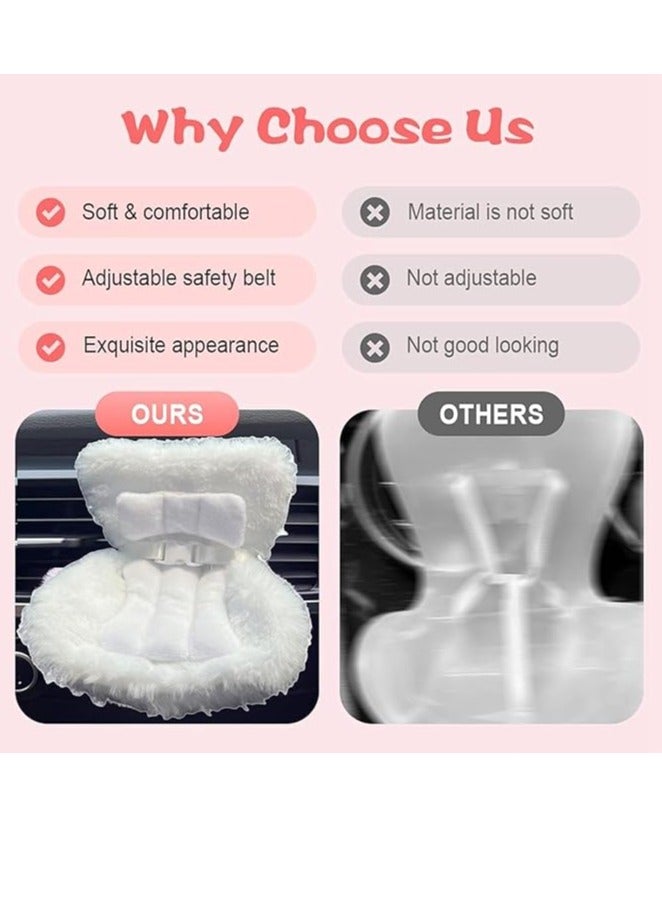 هالاكيدس مقعد سيارة للدمى مع وسادة ناعمة من الفرو لدمى بحجم 10-17 سم، يتم تثبيته في فتحة تهوية السيارة - Image 3