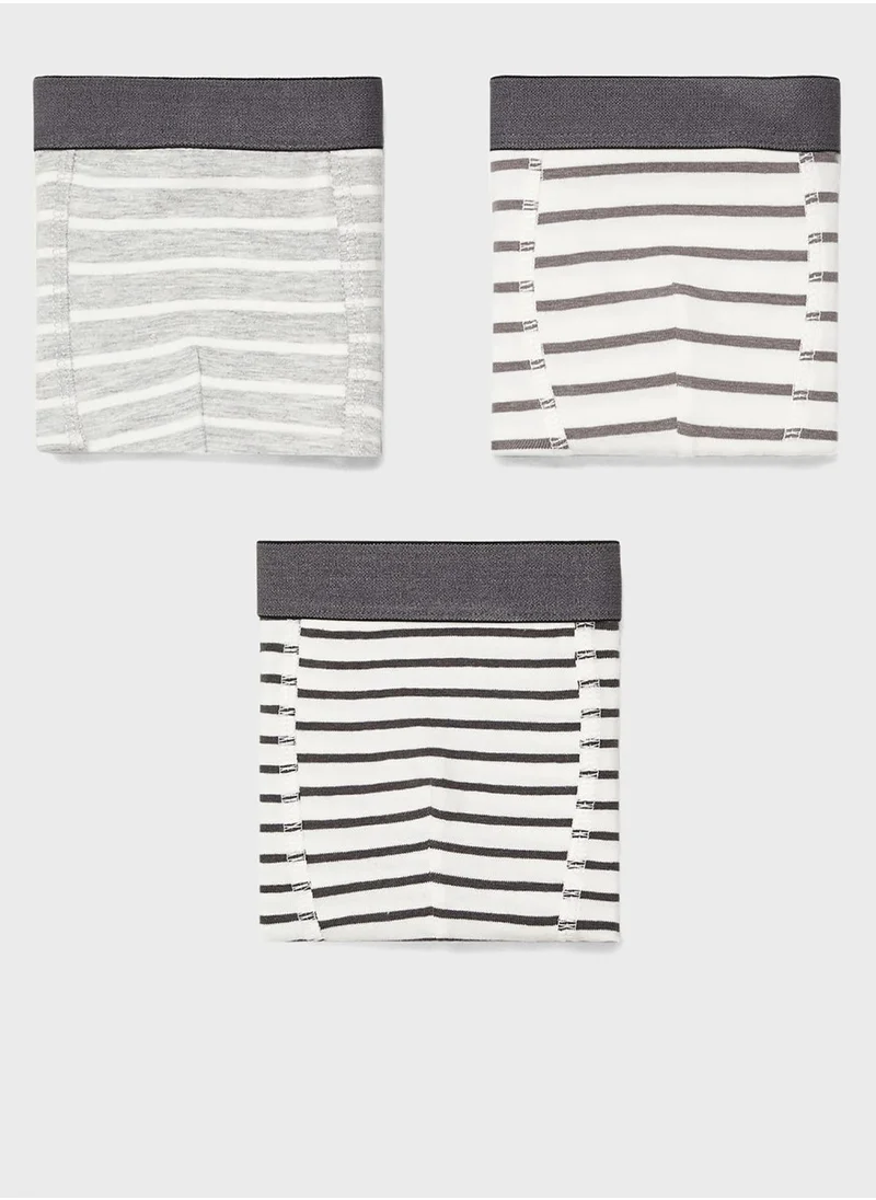 مانجو Kids 3 Pack Stripe Briefs