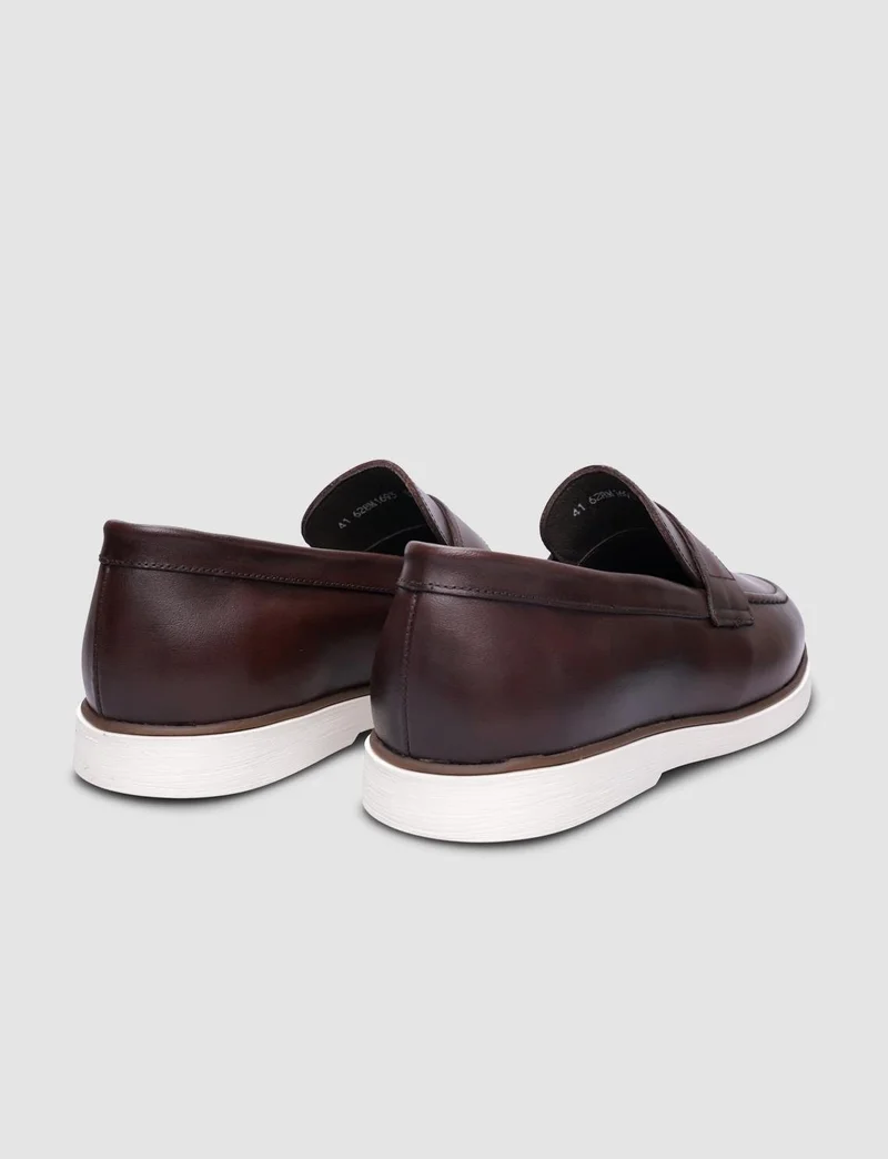 Cabani 100% Genuine Leather Brown Men's Casual Shoes