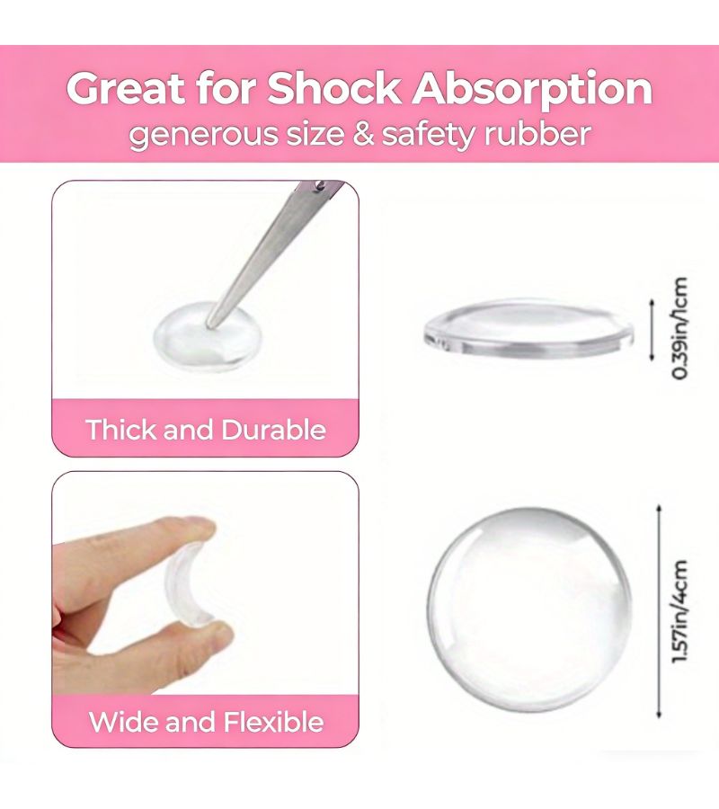Silicone Door Stopper Pad Non Slip Transparent Shockproof Guard For Home - Image 3