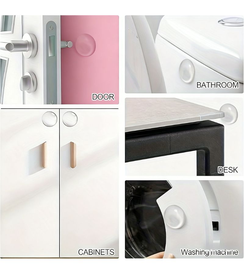 Silicone Door Stopper Pad Non Slip Transparent Shockproof Guard For Home - Image 2