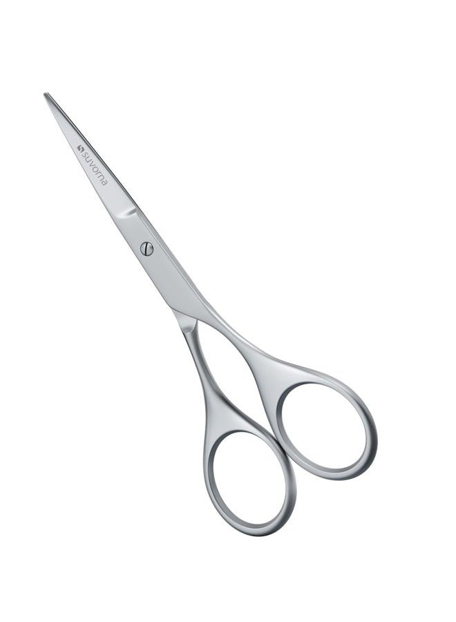 Suvorna small scissors for beard, mustache, facial, nose, eyebrow, and ear hair - Hair scissors for cutting, trimming & grooming - Made with 4.5" stainless steel for barbers, professional, & home user - Image 1