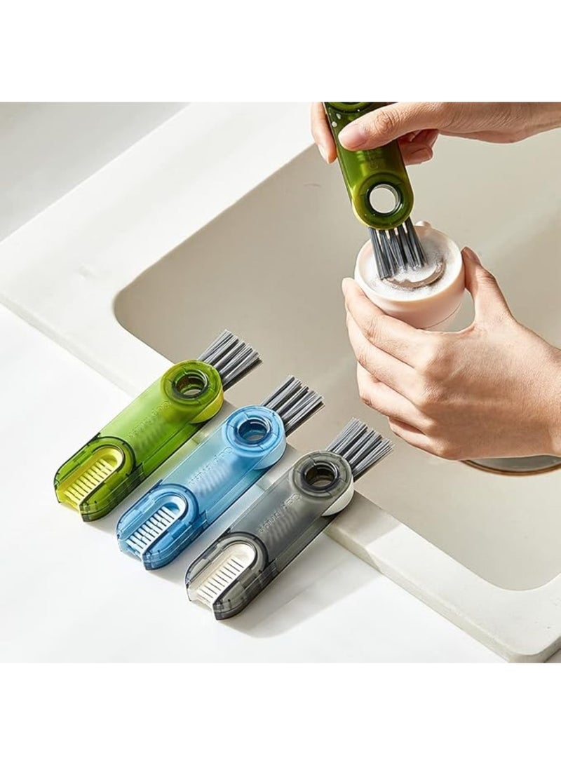 3 in 1 Tiny Cleaning Brush, 3 Pack Cup Lid Cleaner Brushes Set Mini Multi-Functional Crevice Cleaning Brush for Cleaning Baby Bottles, Narrow Neck Bottle, Sport Water Bottle, Tumbler, Glass Vase  - Image 2