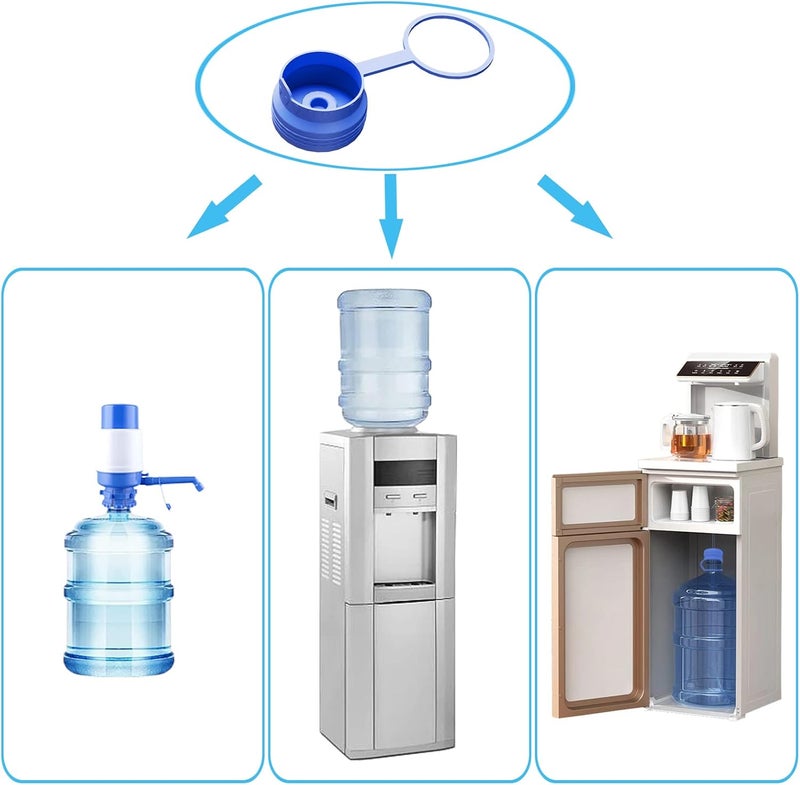 Replacement Water Jug Cap - Blue Food Grade Silicone Non-Spill Lid for Water Cooler & Jug Use - Image 4