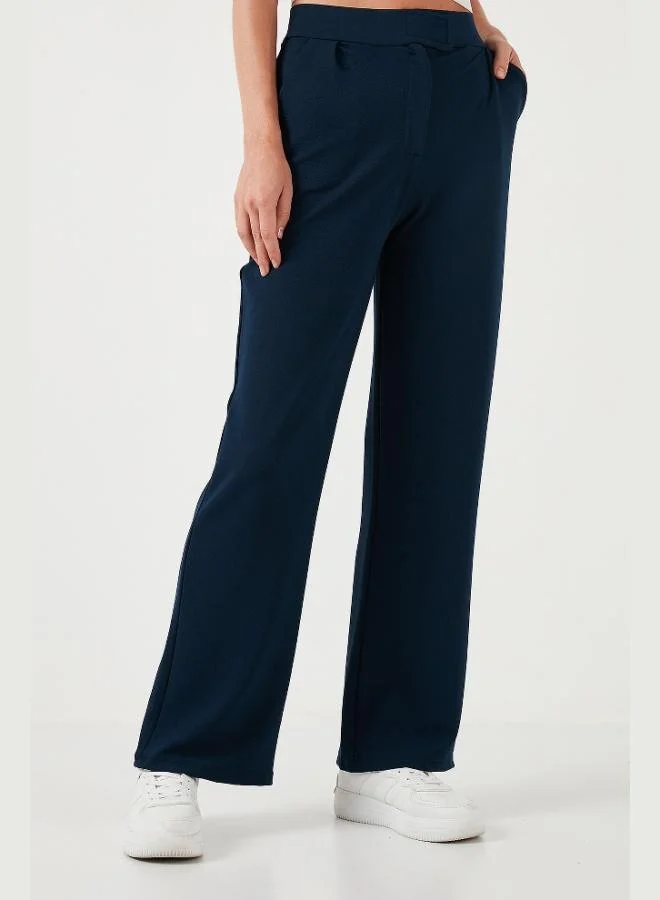 Lela Lela Regular Fit High Waist Wide Leg Trousers Women's Pants 5861279