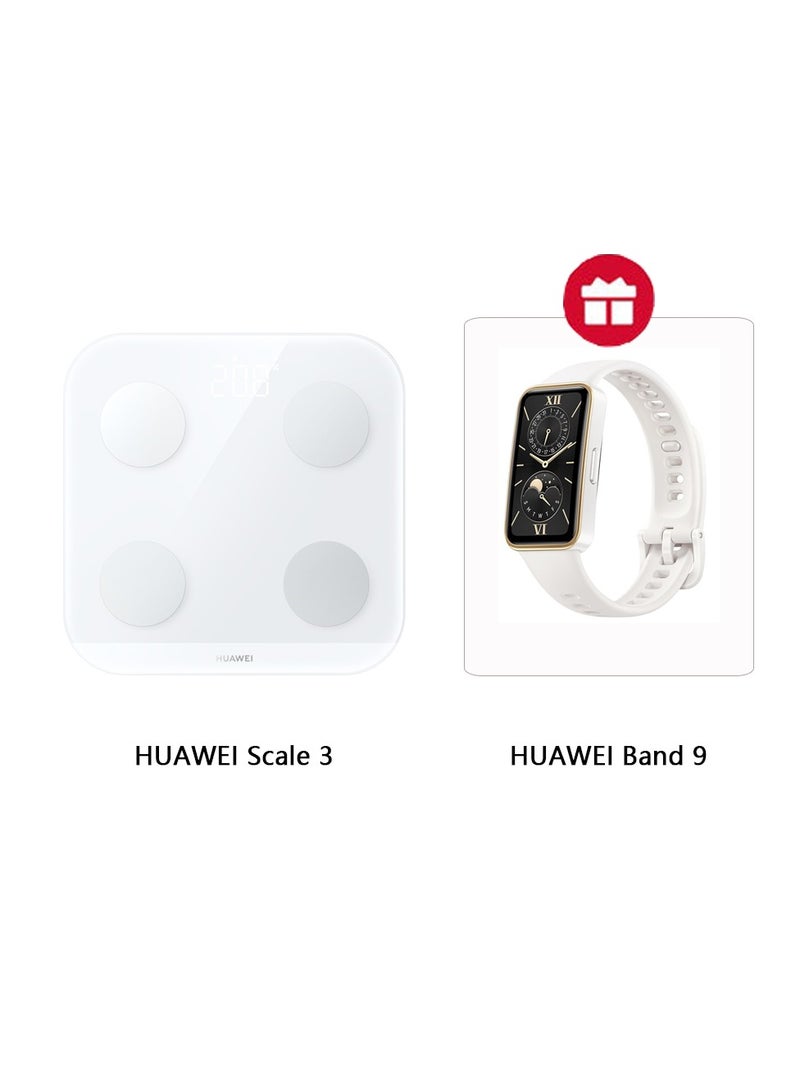 هواوي HUAWEI Scale 3+HUAWEI Band 9 ، وزن الدهون في الجسم، 11 مؤشرًا لتركيب الجسم، إصدار البلوتوث - Image 1