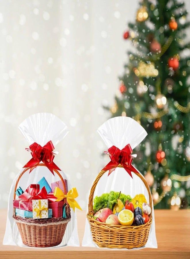 Cupplation Large Cellophane Cello Gift Wraping Bags,40×50inch, 5 PACK, Clear Cellophane Wrappers, Clear Packaging for Gift Baskets, Presents, Wine Bottles, Bridal/Baby Showers and More, Ribbon NOT Included - Image 3