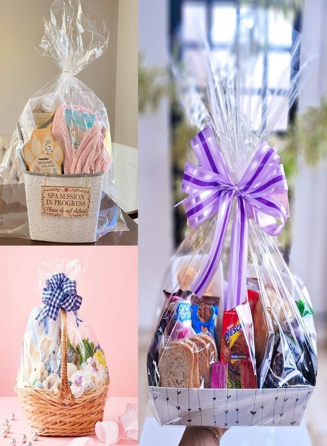 Cupplation Large Cellophane Cello Gift Wraping Bags,40×50inch, 5 PACK, Clear Cellophane Wrappers, Clear Packaging for Gift Baskets, Presents, Wine Bottles, Bridal/Baby Showers and More, Ribbon NOT Included - Image 4