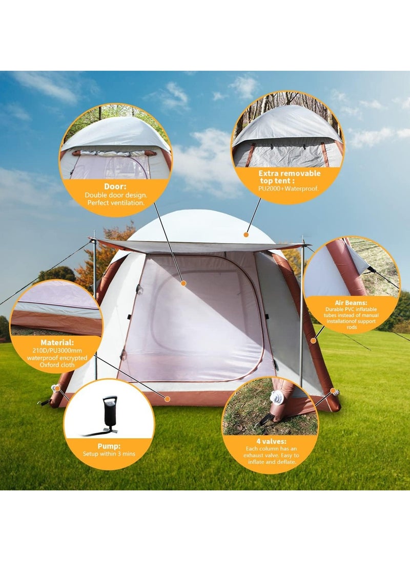 Toby's Toby's New Inflatable-02 Camping Tent with Pump Easy Setup 4 Season Glamping Tent 4-6 Persons  - Image 5