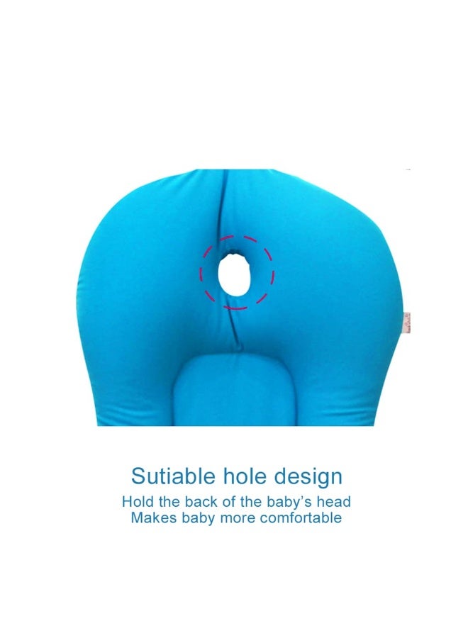 KAKIBLIN Baby Bath Mat, KAKIBLIN Bathtub Baby Bath Cushion Soft Anti-Slip Bath Pad 0-6 Month Infant Bath Pillow, Blue - Image 3