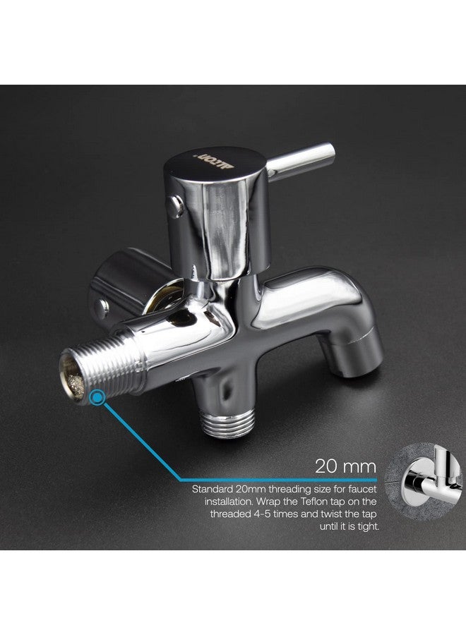 ALTON GRC3715 Brass 2 in 1 Chrome Finish Bib Tap with Wall Flange (Silver) - Image 5