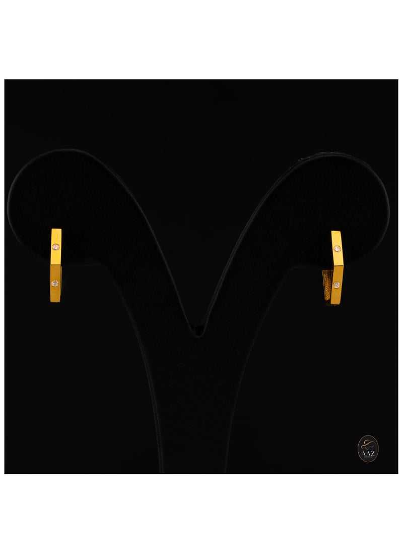AAZ Jewellery L.L.C - Radiant Hex 22K Gold Hoop Earrings - Image 1
