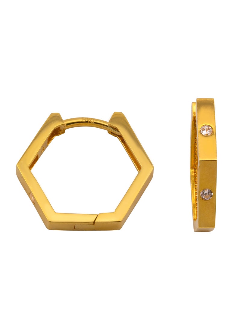 AAZ Jewellery L.L.C - Radiant Hex 22K Gold Hoop Earrings - Image 1