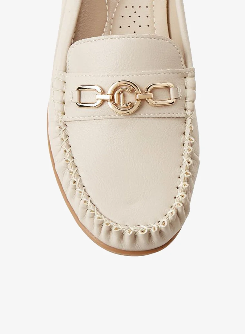 Le Confort CREAM Le Confort Flat Shoe Slip On Upper Embellish Metal for Women | Best Price UAE