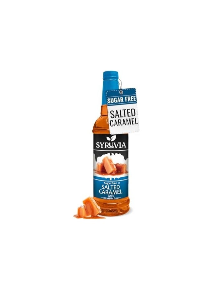 Syruvia Syruvia Sugar-free Salted Caramel - 750 ml Premium Coffee Flavoring Syrup. 0 Calories, Kosher, and Gluten-Free. Perfect for Drinks, Sodas, Shakes, Desserts, and More With Pump  - Image 1