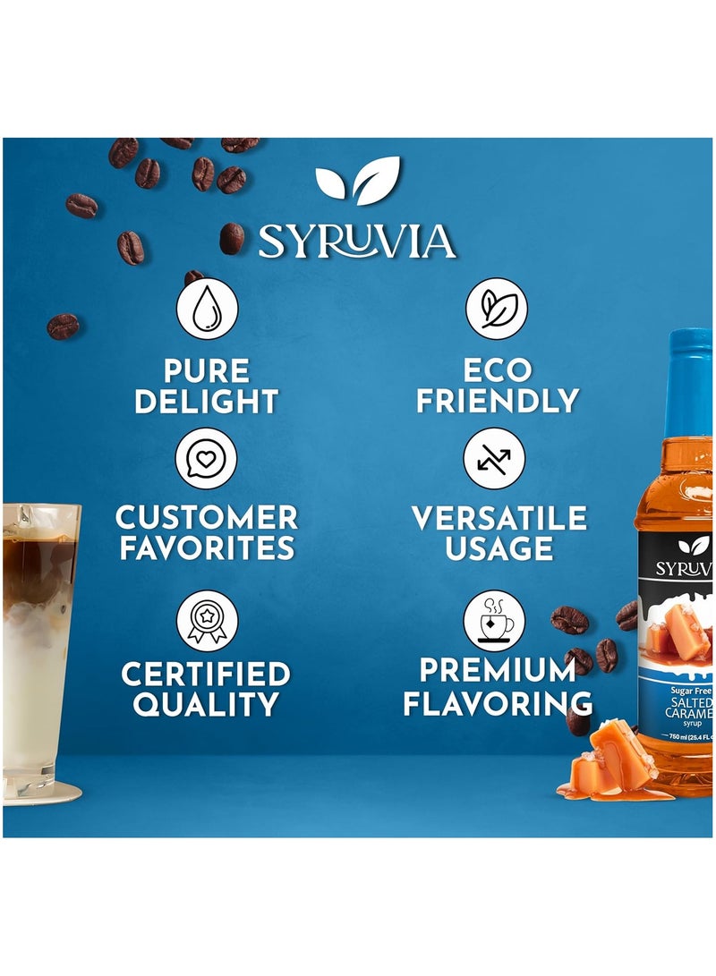 Syruvia Syruvia Sugar-free Salted Caramel - 750 ml Premium Coffee Flavoring Syrup. 0 Calories, Kosher, and Gluten-Free. Perfect for Drinks, Sodas, Shakes, Desserts, and More With Pump  - Image 4