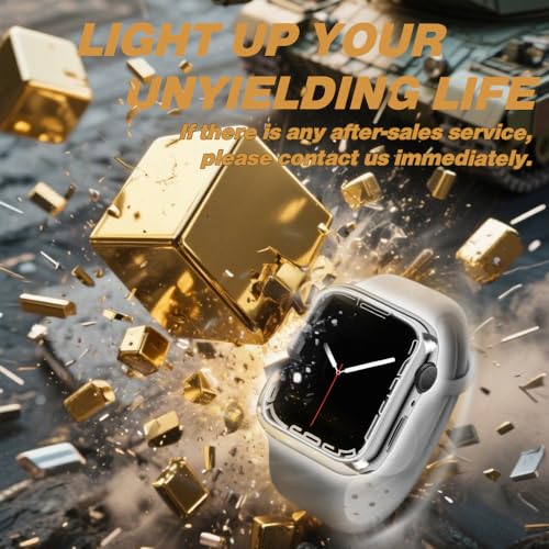 top4cus 44mm Case Soft Flexible Lightweight Anti-Scratch Overall Protective 44mm Iwatch Waterproof Cover Case Shiny Workout Shockproof Bumper Compatible with Apple Watch Series 6/SE/5/4 - Silver - Image 2