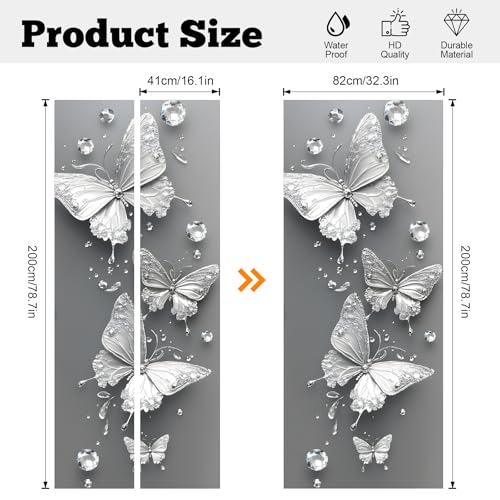 AOHMPT Self-Adhesive Refrigerator Wrap Set - Removable Vinyl Fridge Stickers, Peel & Stick Door Mural Decor for Kitchen, Bar, Office 32.3x78.7 - Image 2