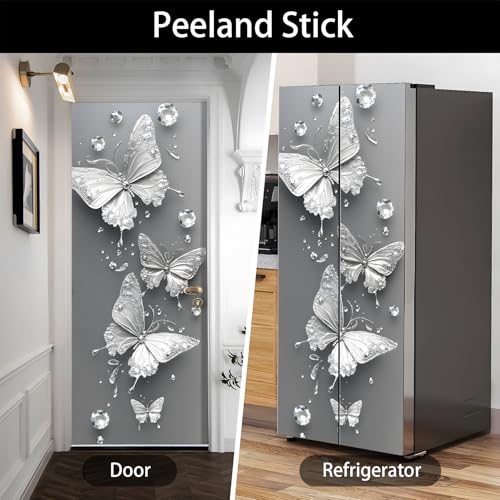 AOHMPT Self-Adhesive Refrigerator Wrap Set - Removable Vinyl Fridge Stickers, Peel & Stick Door Mural Decor for Kitchen, Bar, Office 32.3x78.7 - Image 3