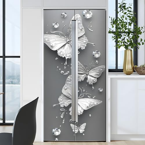 AOHMPT Self-Adhesive Refrigerator Wrap Set - Removable Vinyl Fridge Stickers, Peel & Stick Door Mural Decor for Kitchen, Bar, Office 32.3x78.7 - Image 5