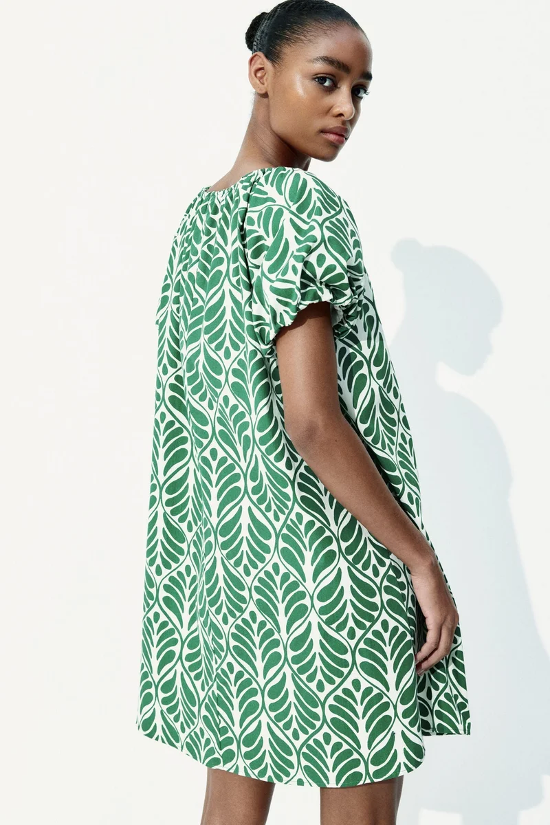 اتش اند ام Drawstring-neck dress
