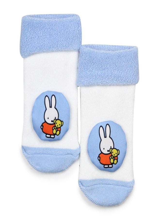 USOXO New Born Baby Soft Cotton Cute stylish Cartoon Character Face Terry (Towel) Socks Shoes | Booties Pack of 1 (IN, Age, 0 Months, 3 Months, Light blue) - Image 2