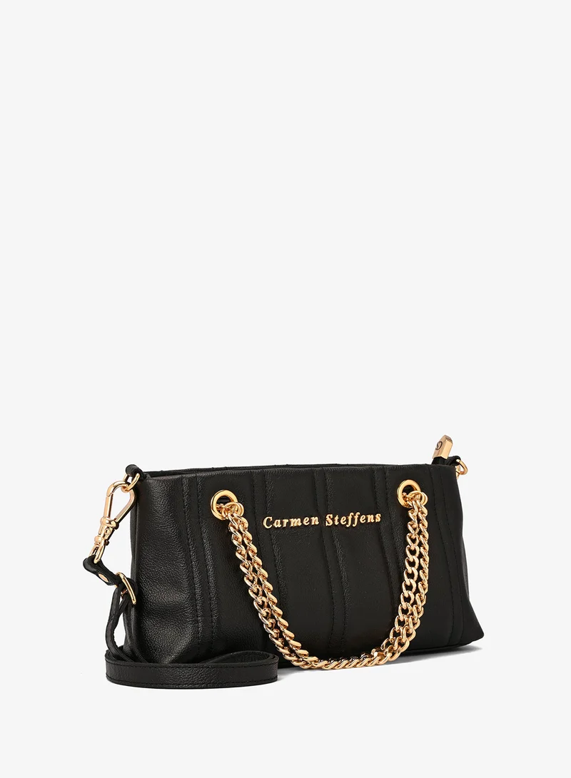 Carmen Steffens Quilted Bag Chains Black