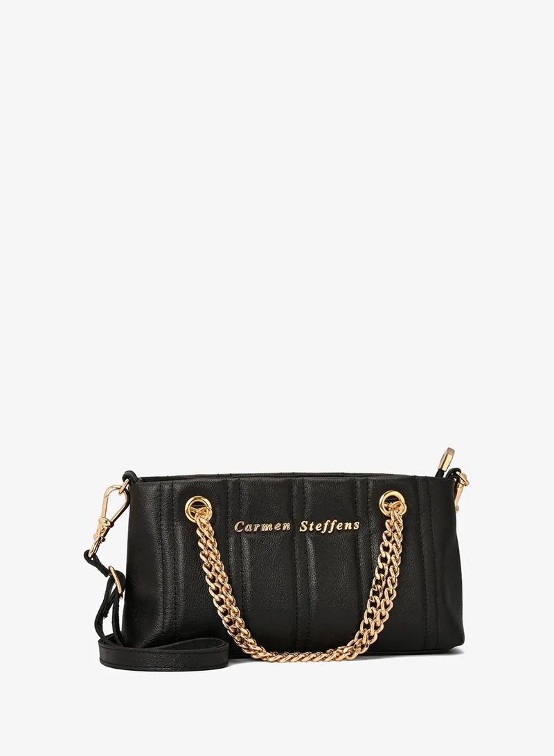 Carmen Steffens Quilted Bag Chains Black