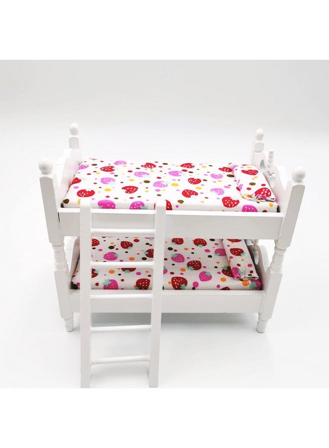 SXFSE Loft Bed 1:12 Wooden Dollhouse Miniature Furniture Decor Bunk Bed With Ladder Kids Children'S Bedroom Set Play Toy - Image 2