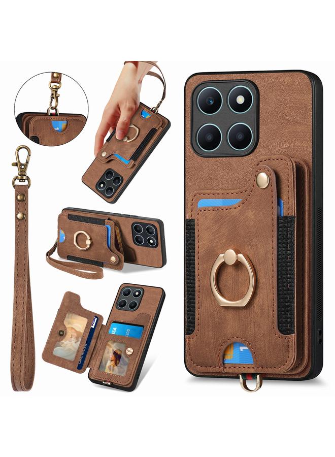 إيروريكس جراب هاتف بتصميم كلاسيكي مع حلقة متعددة البطاقات بتقنية RFID لهاتف Honor X6a - Image 1