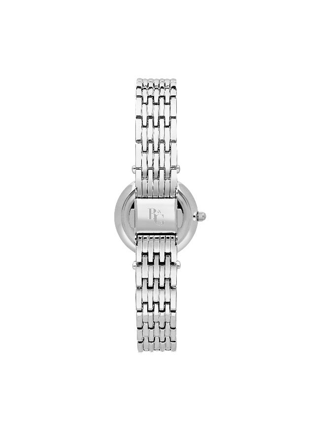 B&G Women's White Round Analog Dial with Silver Alloy Band Watch - 28mm - R3853302502 - Image 4