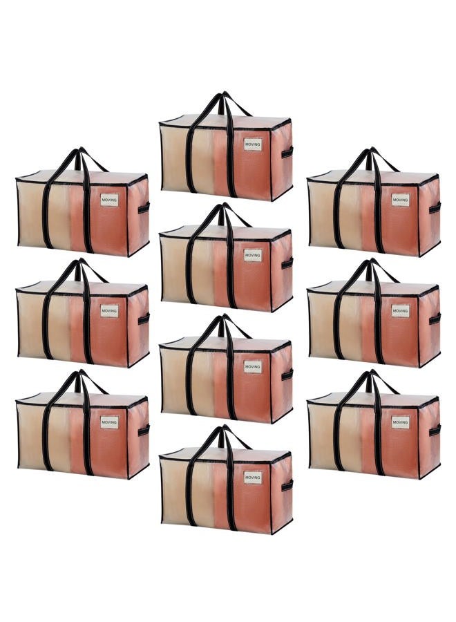 VENO 10 Pack Moving Bags, Moving Supplies, College Packaging Storage Boxes with Alternative Lids, Heavy Duty Bags, Extra Large, Sturdy Handles, Zipper - Image 1