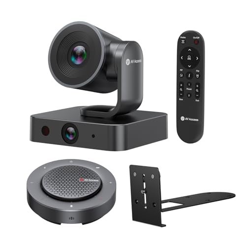 v AV Access All-in-One Conference System: 4K AI PTZ Webcam with Dual Lens + Wireless USB/Bluetooth Speakerphone, AI Framing & Presenter Tracking, 15x Zoom, 360° Mic, Zoom/Teams/Webex Compatible for Meeting Room - Image 1
