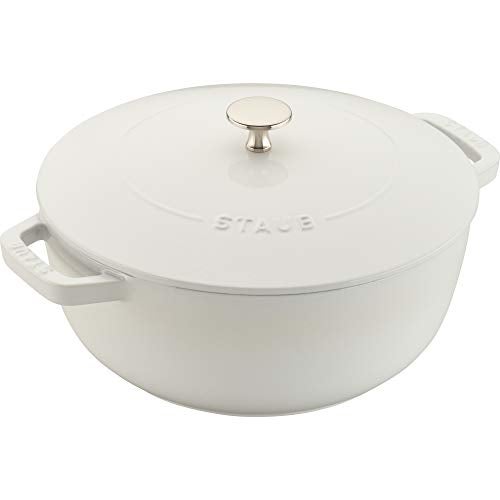 Staub Cast Iron Dutch Oven 375Qt serves 34 Made in France White