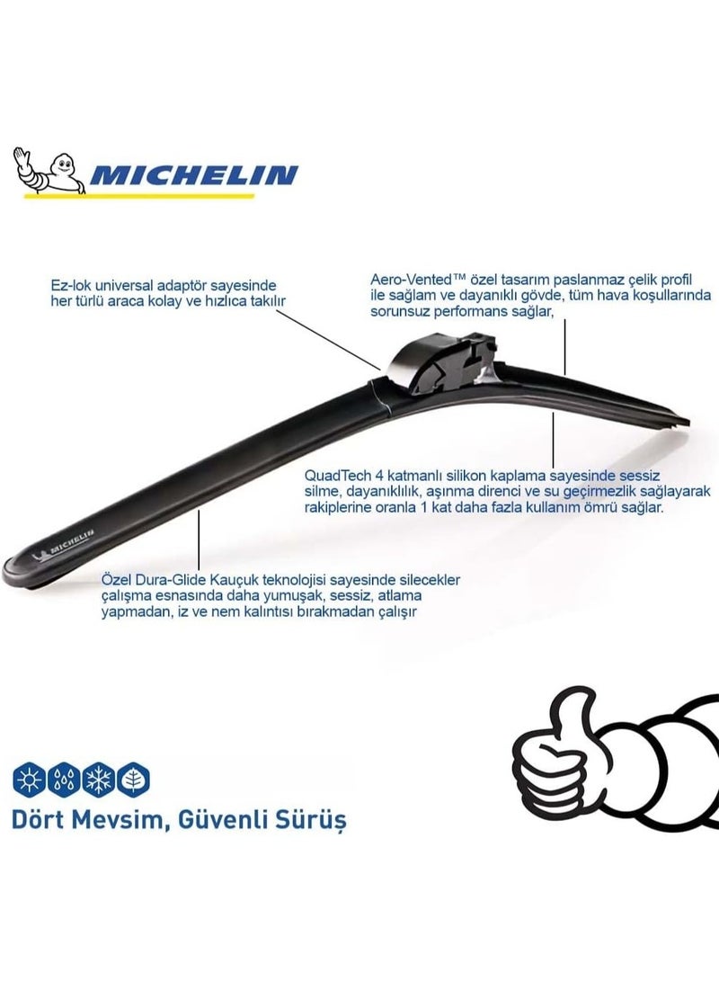 MICHELIN Flat Wiper Blade 24": Multi-Fit, Silent, Clear View. - Image 3