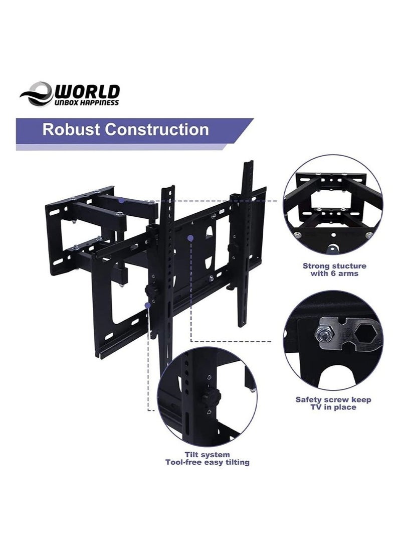 Full Motion Wall TV Mount for Most 32-70 inch TVs - Dual Articulating Arms Swivel & Tilt for LED LCD Flat & Curved TV - Wall Mount Bracket Holds up to 30kg Max VESA 600x400mm - Image 4