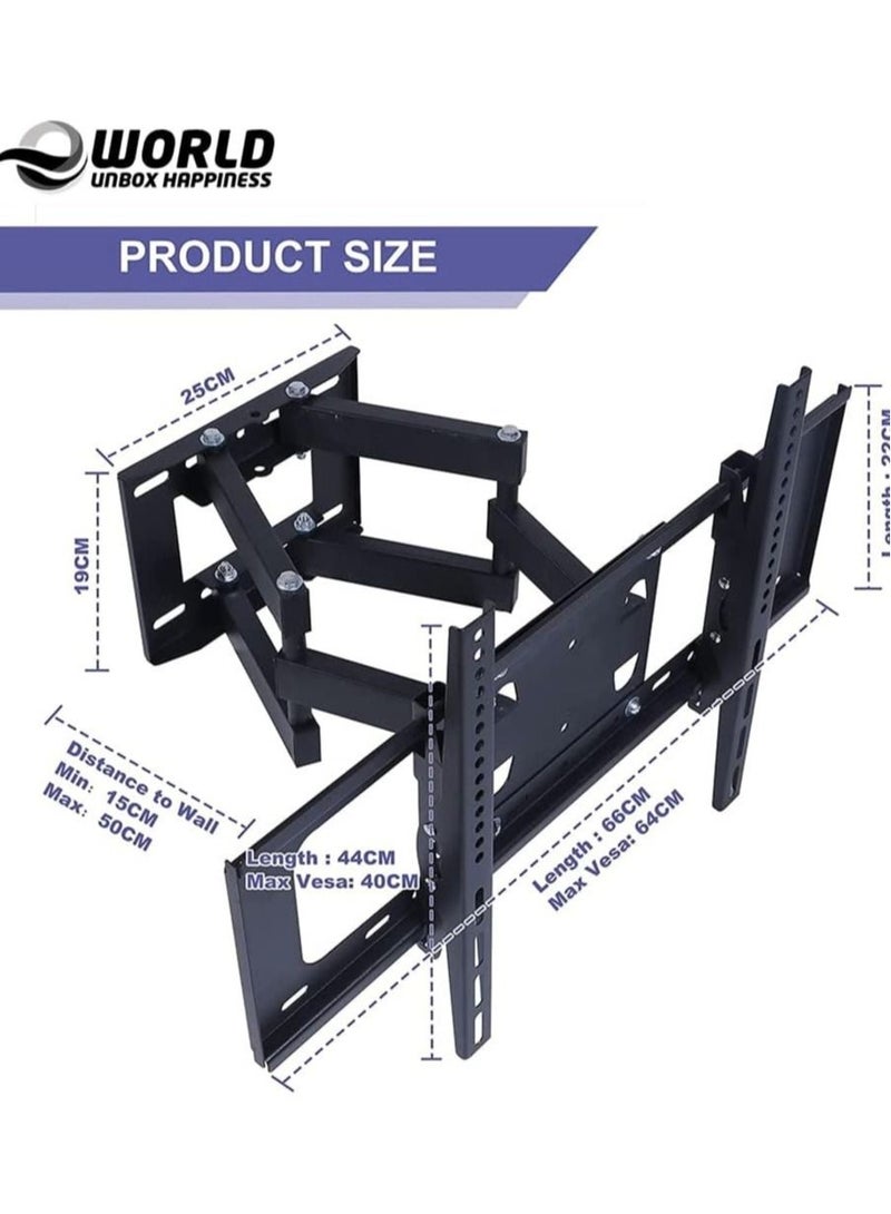 Full Motion Wall TV Mount for Most 32-70 inch TVs - Dual Articulating Arms Swivel & Tilt for LED LCD Flat & Curved TV - Wall Mount Bracket Holds up to 30kg Max VESA 600x400mm - Image 2